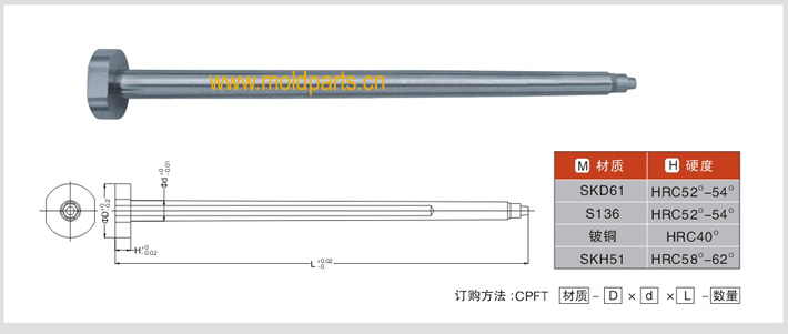 东莞大翔模具配件有限公司专业生产笔模型芯，笔模型芯的材质、热处理、硬度、标准、型号等详情说明和介绍，您可以通过本页面下单留言或者发送询/报价